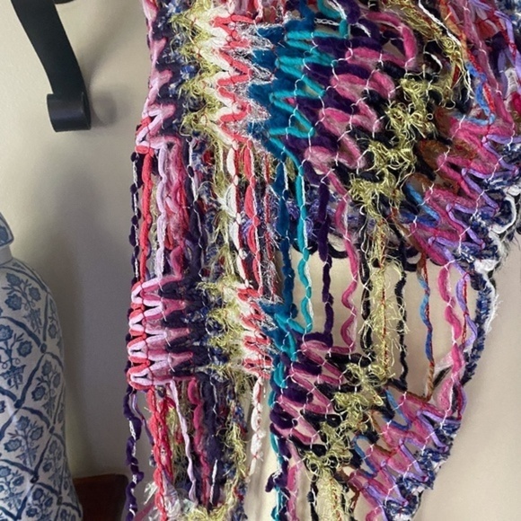 Anthropologie Crochet Multi Color Scarf - Picture 3 of 7